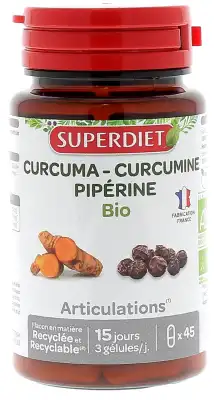 Superdiet Curcuma Curcumine Piperine Bio Gélules B/45 à Saint-Maximin