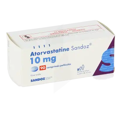 ATORVASTATINE SANDOZ 10 mg, comprimé pelliculé