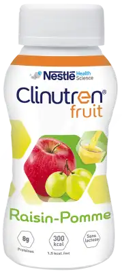 Clinutren Fruit Nutriment Pomme Raisin 4 Bouteilles/200ml à Égletons