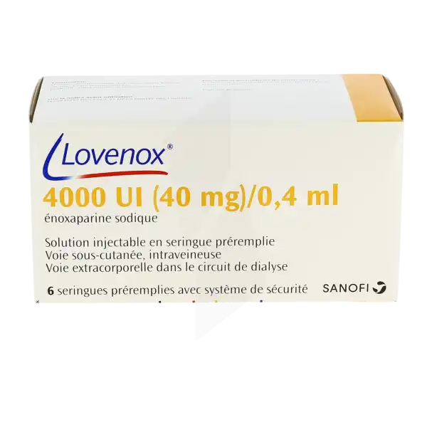 Lovenox 4 000 Ui (40 Mg)/0,4 Ml, Solution Injectable En Seringue Préremplie