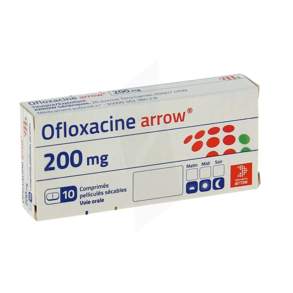 Ofloxacine Arrow 200 Mg, Comprimé Pelliculé Sécable