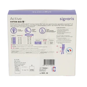 Sigvaris Active Coton Bio 55% Chaussette Classe 2 Femme Beige Normal S