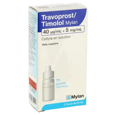 Travoprost/timolol Viatris 40 Microgrammes/ml + 5 Mg/ml, Collyre En Solution à Paris