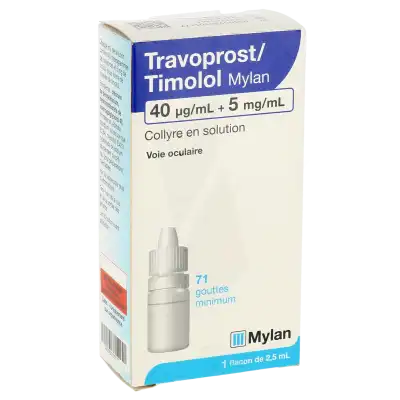 Travoprost/timolol Viatris 40 Microgrammes/ml + 5 Mg/ml, Collyre En Solution à COLLONGES-SOUS-SALEVE