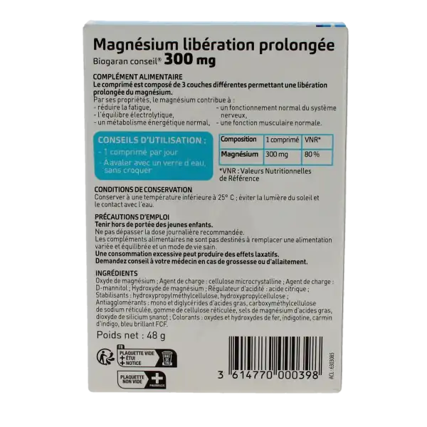 Biogaran Conseil Magnésium 300mg Comprimés Lp B/30
