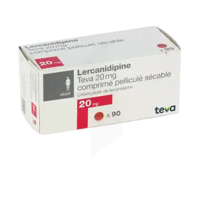 Lercanidipine Teva 20 Mg, Comprimé Pelliculé Sécable à DIJON