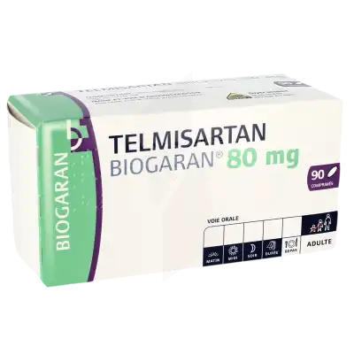 Telmisartan Biogaran 80 Mg, Comprimé à LE LAVANDOU