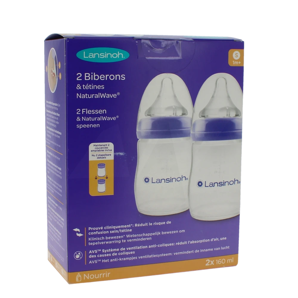 Natural Wave 2 Biberons Et Tétines - 1 Mois Et + 160 Ml