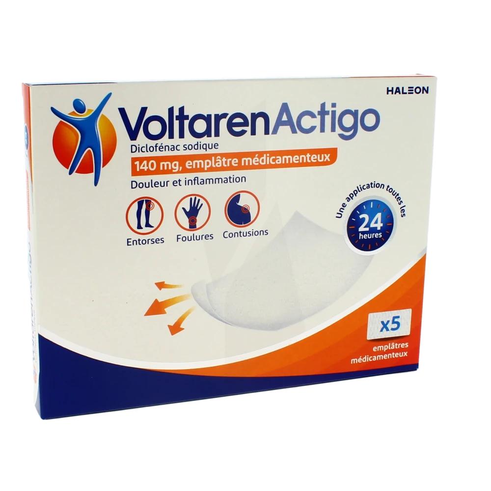 Voltarenactigo 140 Mg, Emplâtre Médicamenteux