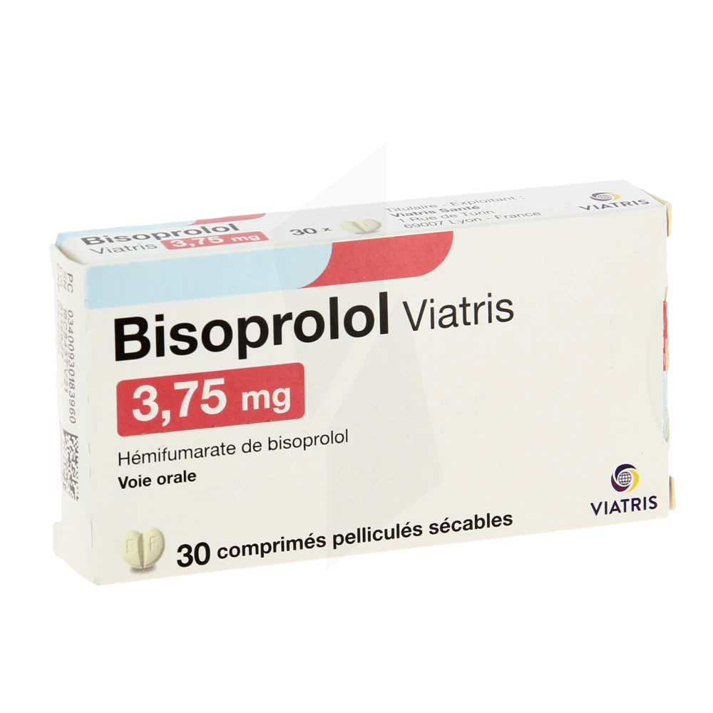 Bisoprolol Viatris 3,75 Mg, Comprimé Pelliculé Sécable