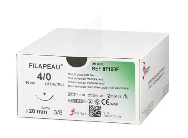 Filapeau, N° 1,5, 4/0, Aiguille 16 Mm (ref. 87003 B)
