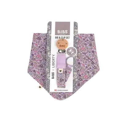 Bib & Clip Set Chamomile Lawn Violet Sky