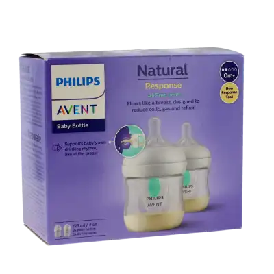 Philips Avent Natural Response Biberons Avec Valve Airfree 0 Mois Et + 2 Unités De 125 Ml à AUDENGE