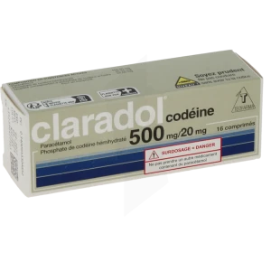 Claradol Codeine 500 Mg/20 Mg, Comprimé