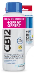 Cb12 Bain De Bouche Menthe Sans Alcool 500ml + Spray