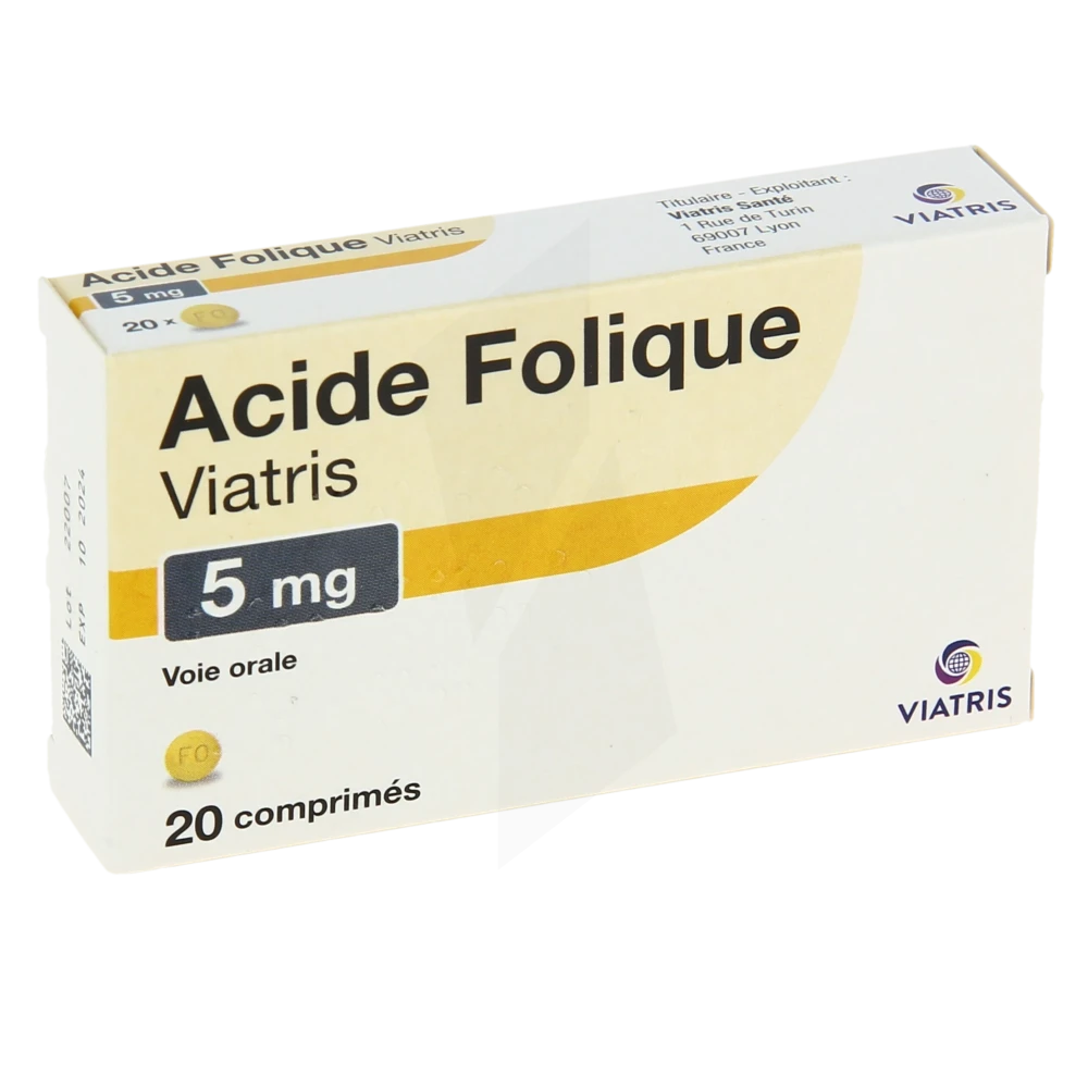 Acide Folique Viatris 5 Mg, Comprimé