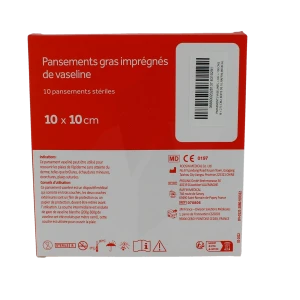 3m Pans Vaseliné Stérile 10cmx10cm B/10