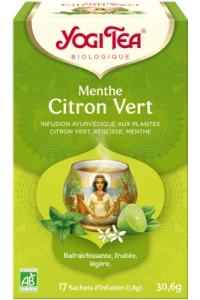 Yogi Tea Tis AyurvÉdique Menthe Citron Vert Bio 17sach/1,8g