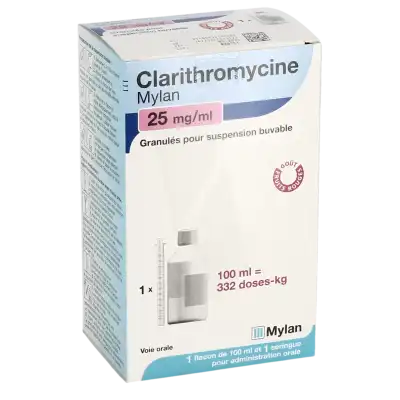 Clarithromycine Viatris 25 Mg/ml, Granulés Pour Suspension Buvable à POITIERS