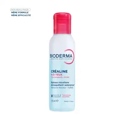 Bioderma Créaline H2o Yeux Démaquillant Biphase Waterproof Paupière Et Cil 125ml à LEVIGNAC