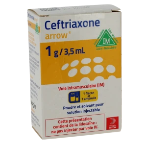 Ceftriaxone Arrow 1 G/3,5 Ml, Poudre Et Solvant Pour Solution Injectable (im)
