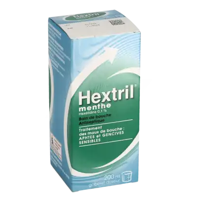 Hextril 0,1 % S Bain Bouche Menthe Fl/200ml à Saint-Maximin