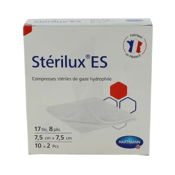 Sterilux Es Compr Gaze StÉrile 7,5x7,5cm 10sach/2