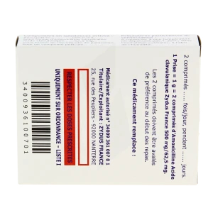 Amoxicilline/acide Clavulanique Zydus France 500 Mg/62,5 Mg Adultes, Comprimé Pelliculé (rapport Amoxicilline/acide Clavulanique: 8/1)