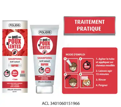 Polidis Shampooing Anti-poux Et Lentes 100ml à Drocourt