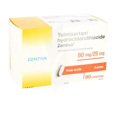 TELMISARTAN/HYDROCHLOROTHIAZIDE ZENTIVA 80 mg/25 mg, comprimé