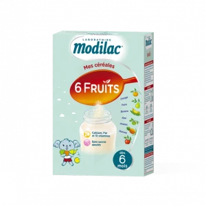 Modilac Céréales Farine 6 Fruits à Partir De 8 Mois B/300g