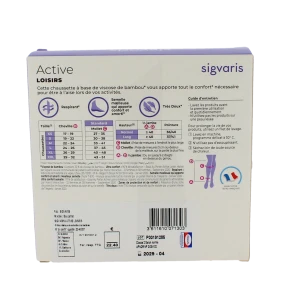 Sigvaris Active Loisirs Chaussette Classe 2 Femme Gris Clair Long M
