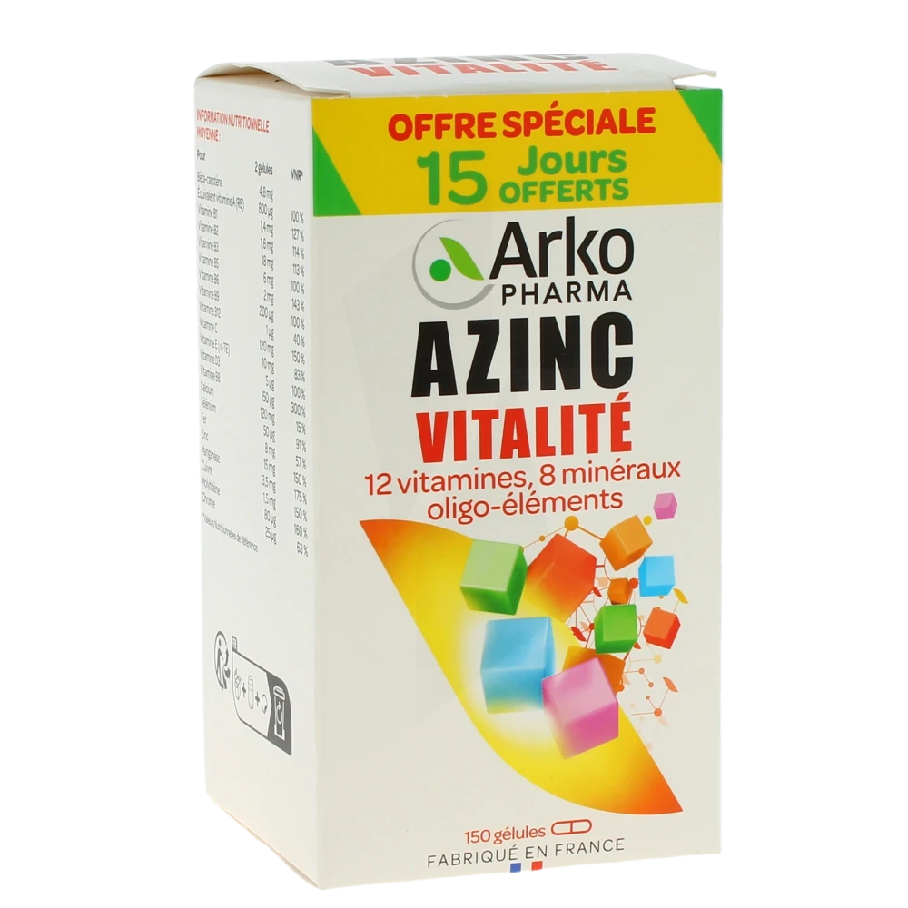 Azinc Forme Et Vitalite 120 + 30 (15 Jours Offerts)