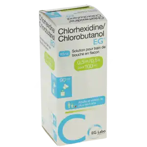 Chlorhexidine/chlorobutanol Eg 0,5 Ml/0,5 G Pour 100 Ml, Solution Pour Bain De Bouche En Flacon à BRUGUIERES