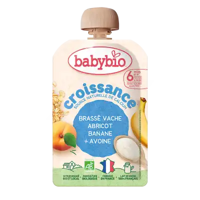 BABYBIO Aliment infant brassé vache abricot banane avoine croissance Gourde/100g