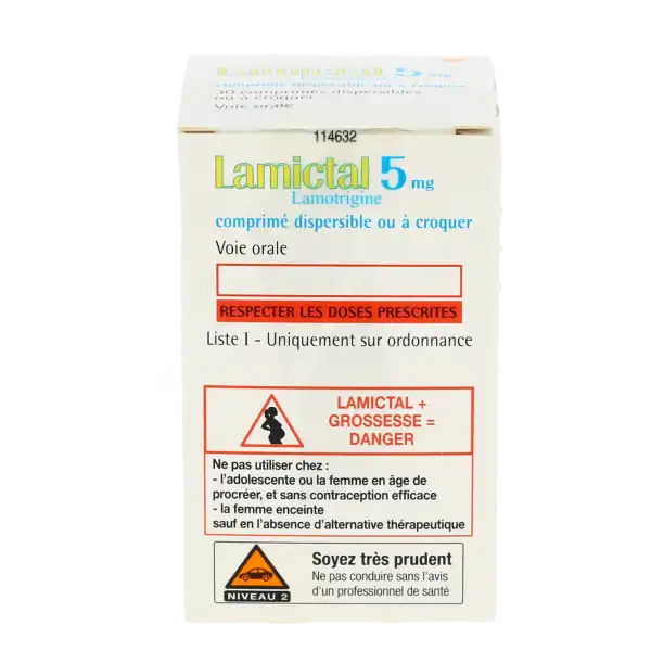 Lamictal 5 Mg, Comprimé Dispersible Ou à Croquer