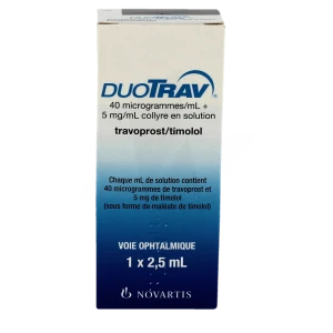 Duotrav 40 Microgrammes/ml + 5 Mg/ml, Collyre En Solution