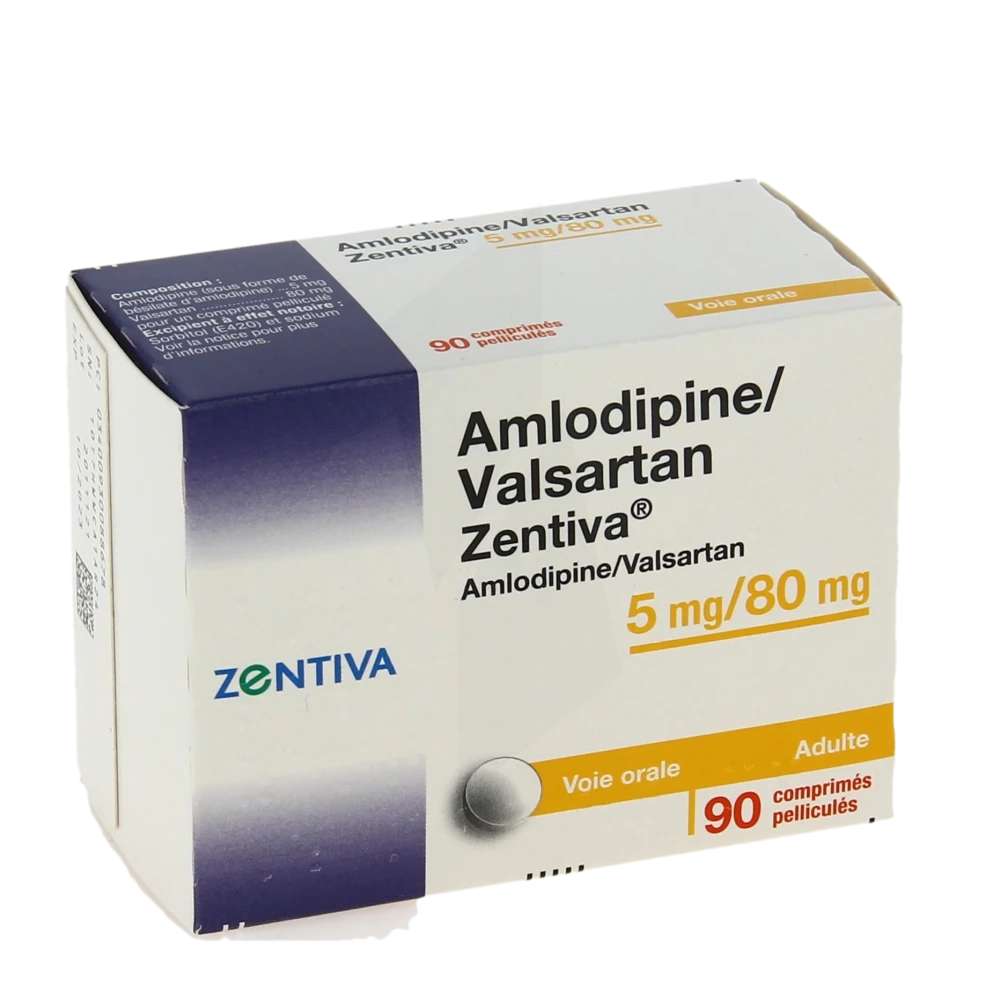 Amlodipine/valsartan Zentiva 5 Mg/80 Mg, Comprimé Pelliculé