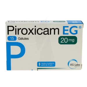 Piroxicam Eg 20 Mg, Gélule