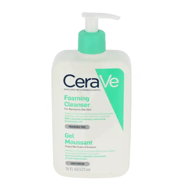 Cerave Gel Moussant Visage Pour Les Peaux Normales à Grasses Flacon Pompe/473ml