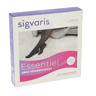 Sigvaris Essentiel Semi-transparent Bas Auto-fixants  Femme Classe 2 Dune Large Long à Millau