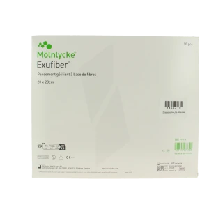 Exufiber Plaque Stérile 20x20cm B/10