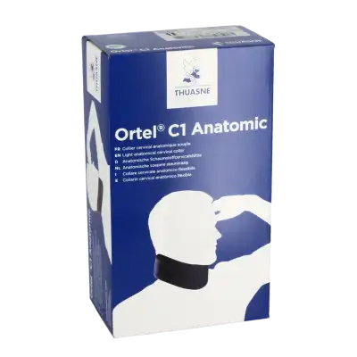 Thuasne Ortel C1 Anatomic - Collier cervical avec housse - Marine 7.5cm T1