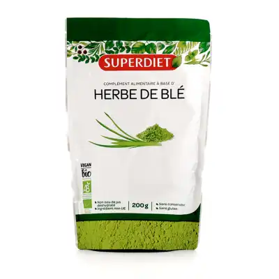 Superdiet Herbe De Blé Bio Poudre Pot/200g à Saint-Brevin-les-Pins