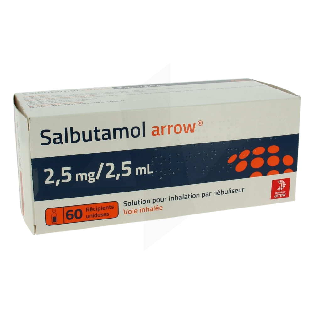 Salbutamol Arrow 2,5 Mg/2,5 Ml, Solution Pour Inhalation Par Nébuliseur En Récipient Unidose