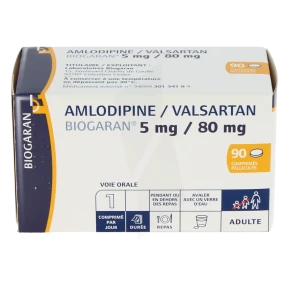 Amlodipine/valsartan Biogaran 5 Mg/80 Mg, Comprimé Pelliculé