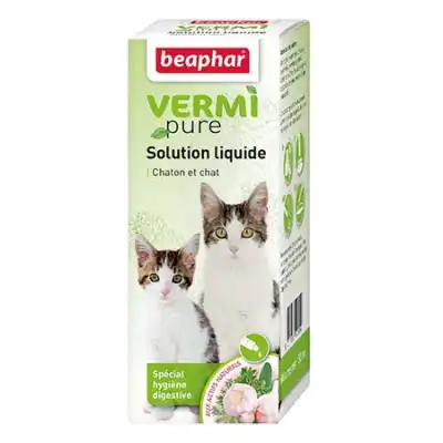 Beaphar Vermipure solution liquide spécial hygiène digestive pour Chats et Chatons 50ml