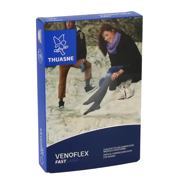 Thuasne Venoflex Fast 2 Chaussette Laine Femme Torsades écru T2n