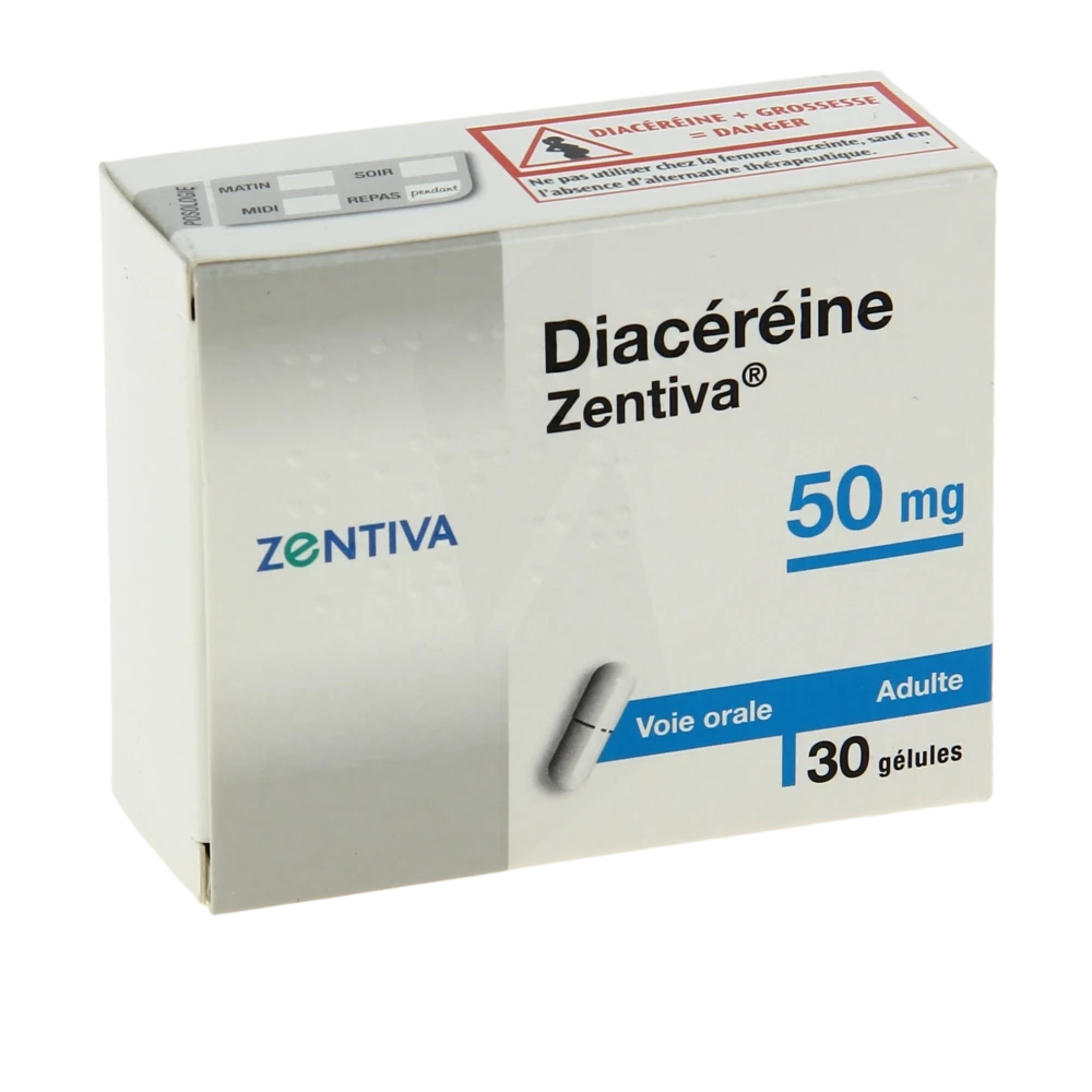 Diacereine Zentiva 50 Mg, Gélule