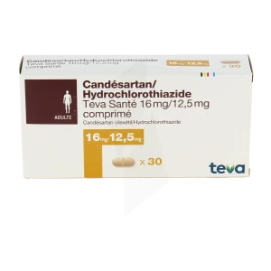 Candesartan/hydrochlorothiazide Teva Sante 16 Mg/12,5 Mg, Comprimé